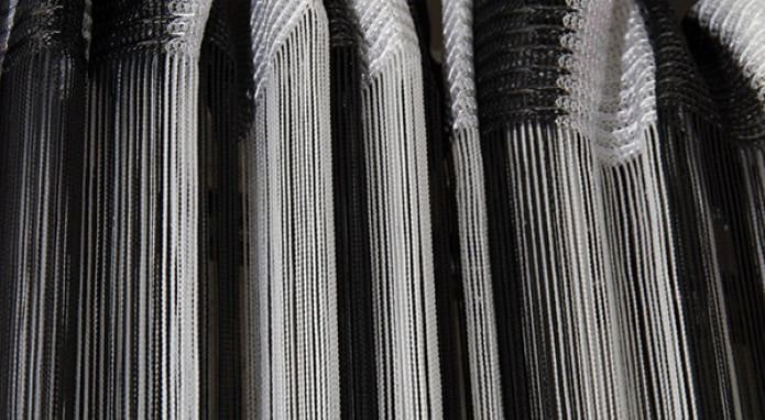 Two-color black and white thread curtain