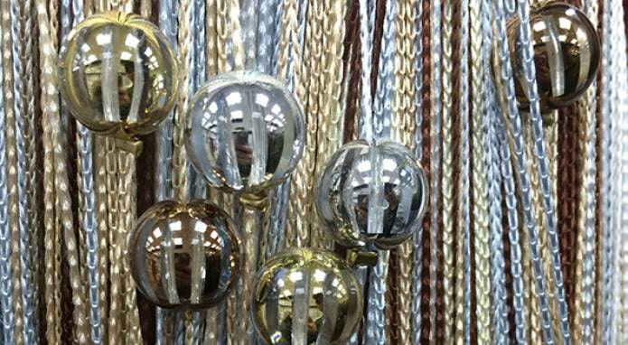 thread curtains with balls