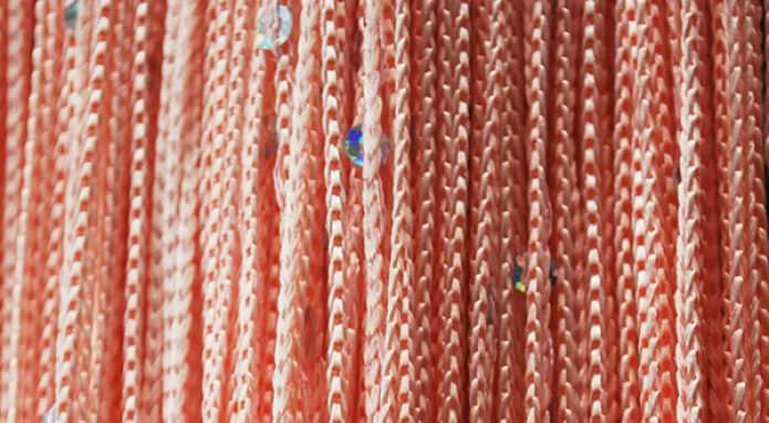 thread curtains with sequins
