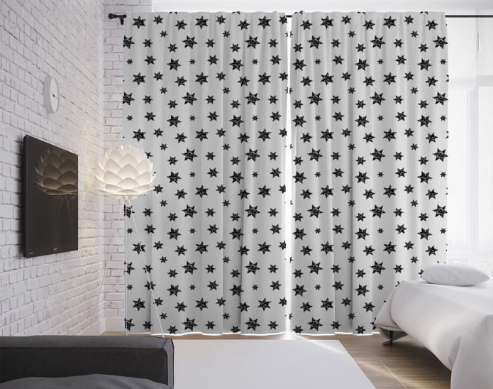 night curtains with star patterns