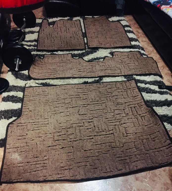 car mats from an old rug