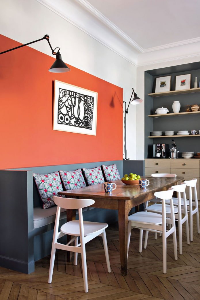 bright wall near the table