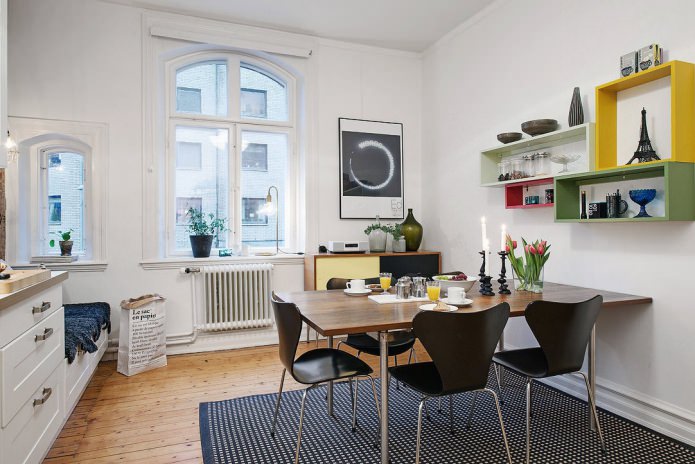 black chair in the interior of the kitchen