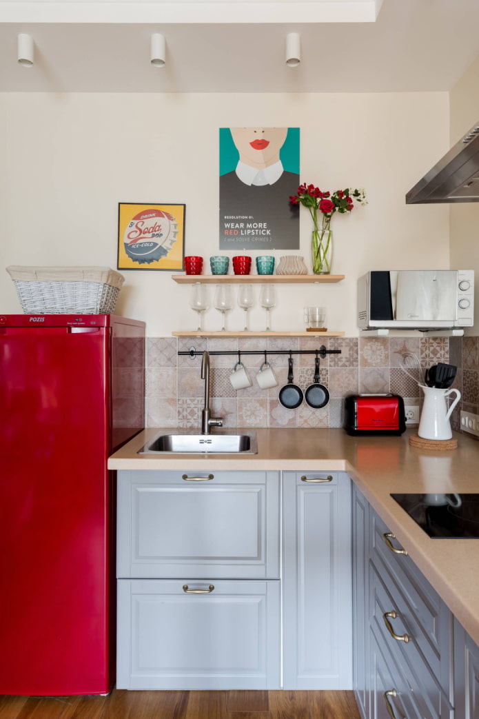 Kitchen with shelves