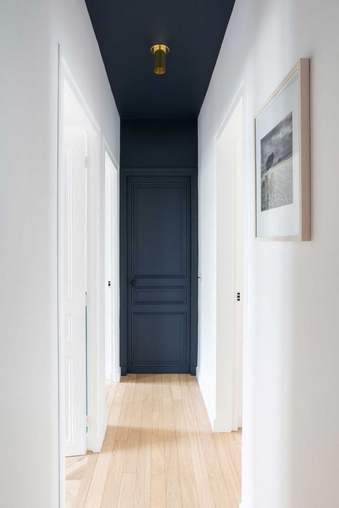 Door in the color of the wall and ceiling