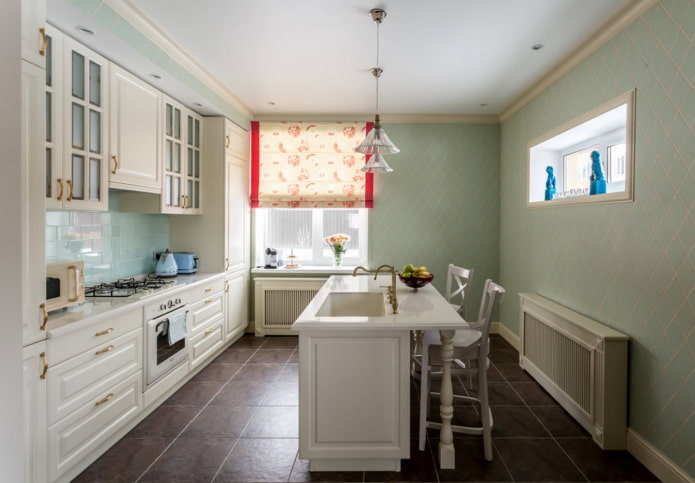 monochrome walls in the kitchen