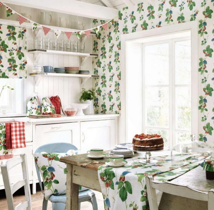wallpaper with a bright print