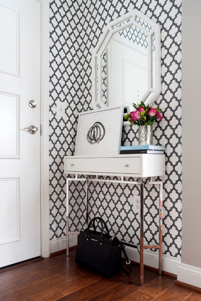 black and white patterned wallpaper