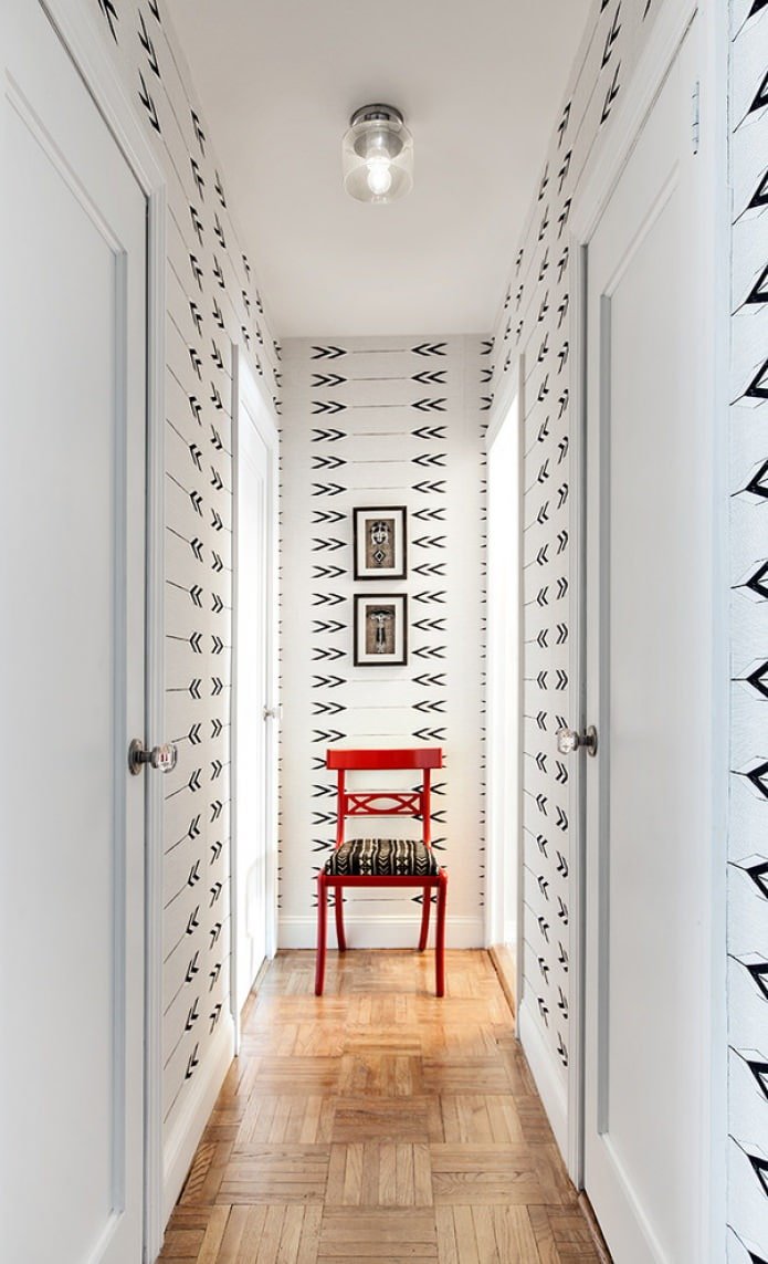 narrow hallway in the style of minimalism