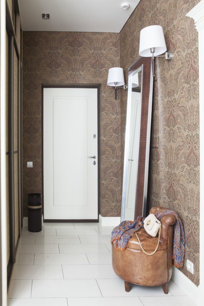 white tile in the hallway