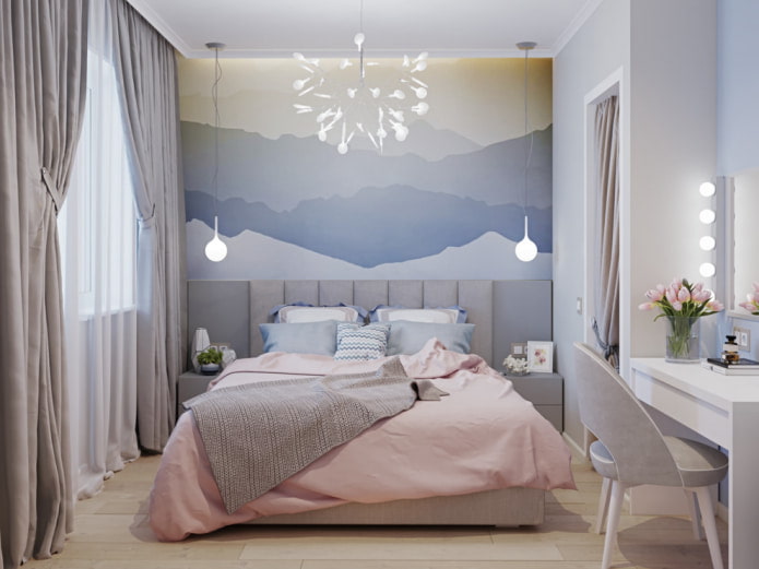 small bedroom in Scandinavian style