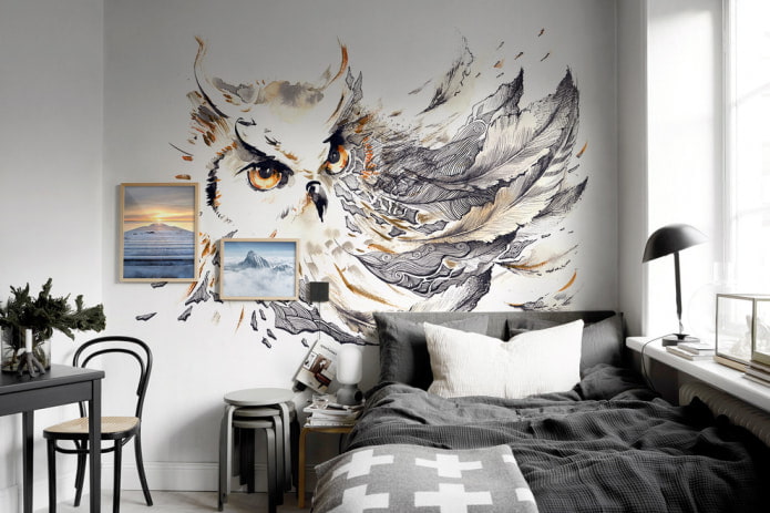 photo wallpaper with an owl