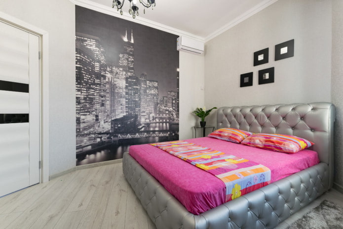 photo wallpaper in a small bedroom