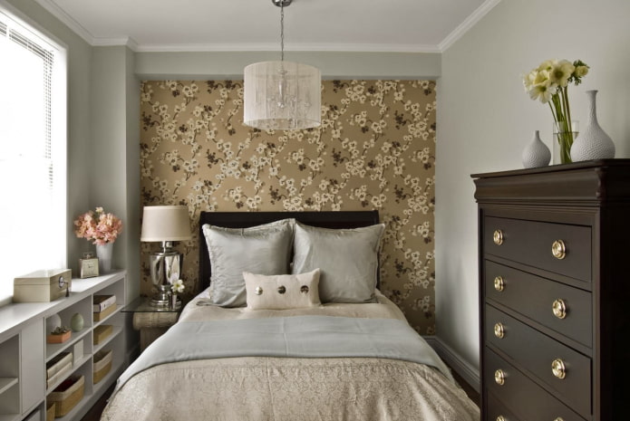 wallpaper in a small bedroom