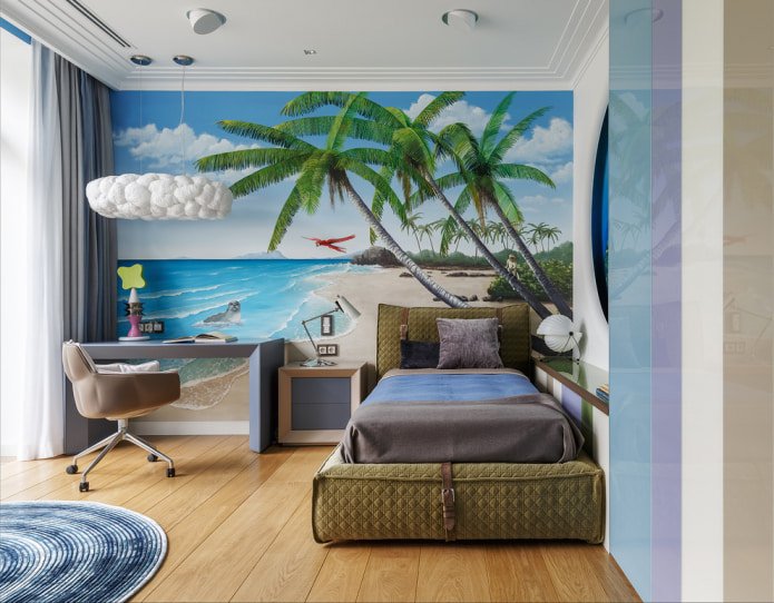 photo wallpaper with a beach