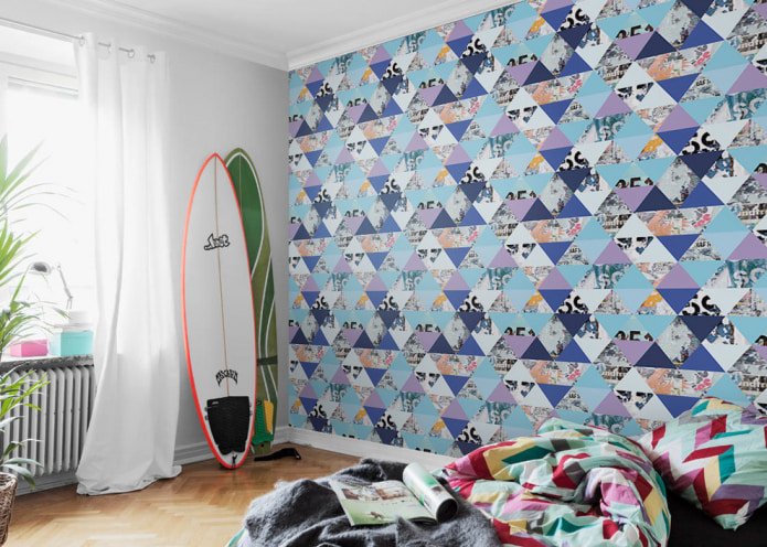 children's room with surfboards