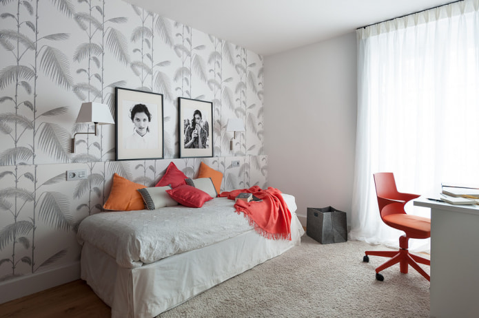 leaf pattern on an accent wall