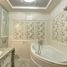 Wallpaper for the bathroom: pros and cons, types, design, 70 photos in the interior-12