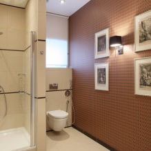 Wallpaper for the bathroom: pros and cons, types, design, 70 photos in the interior-27