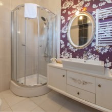 Wallpaper for the bathroom: pros and cons, types, design, 70 photos in the interior-2
