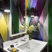 Wallpaper for the bathroom: pros and cons, types, design, 70 photos in the interior-3