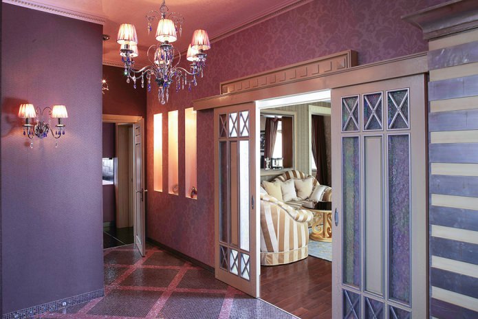hallway in lilac tones