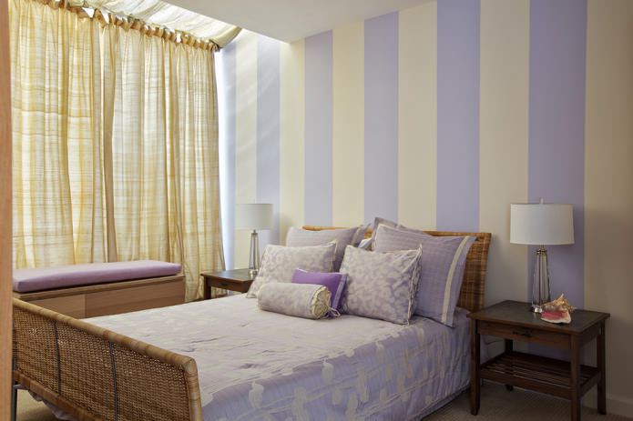 beige and lilac bedroom