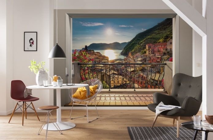 3D effect wallpaper in the interior