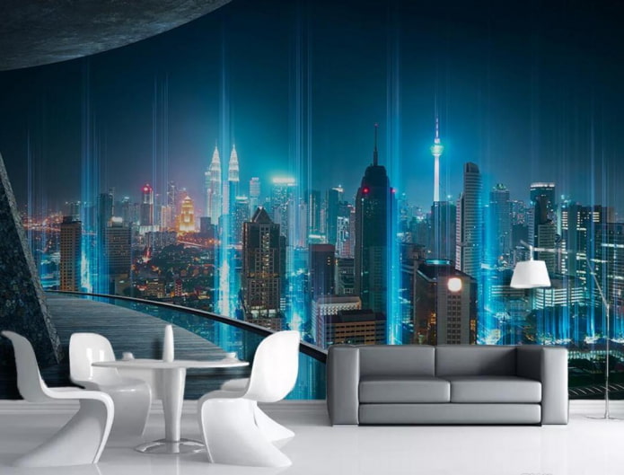 photo wallpaper with the image of a modern city