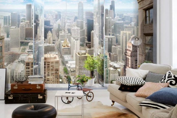 photo wallpaper with the image of a modern city