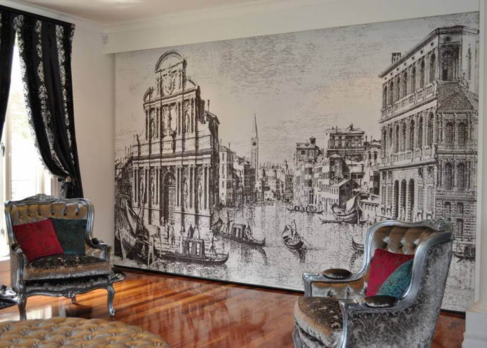 wallpaper with the image of the old town