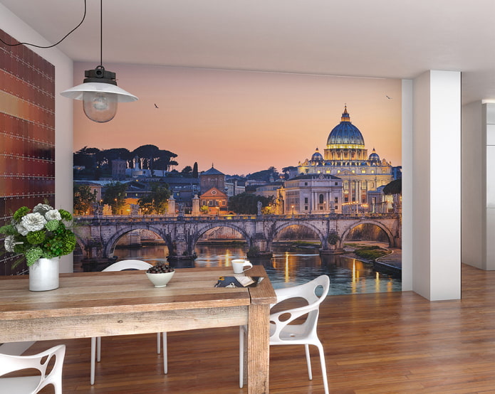 photo wallpaper with an image of a city 