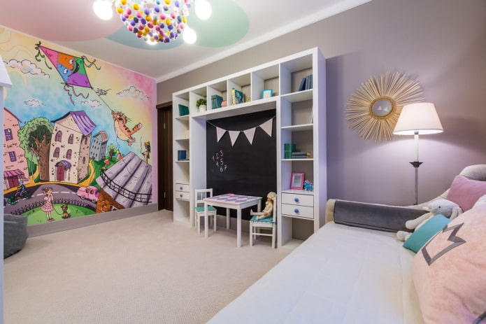 wallpaper with a fairy-tale city in the interior