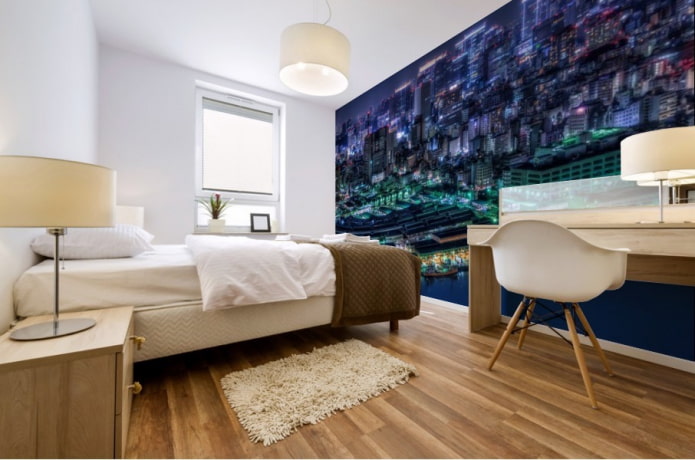 photo wallpaper with an image of a city 