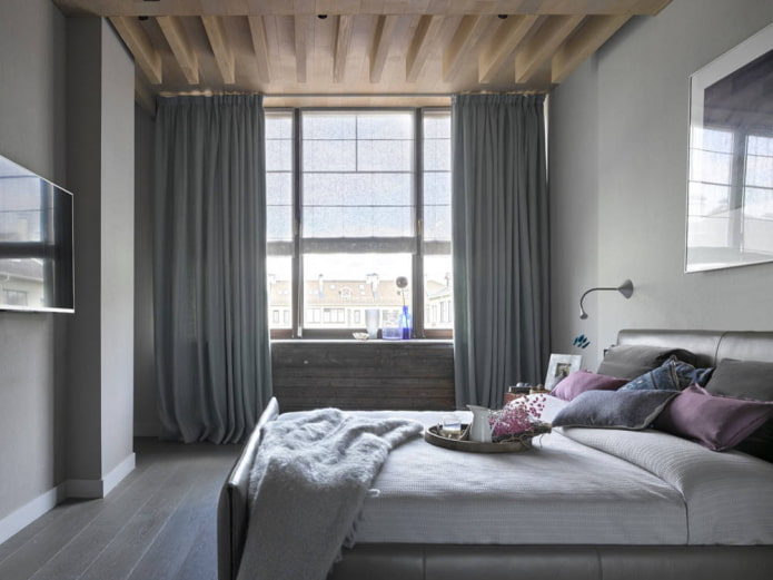Gray walls, gray curtains