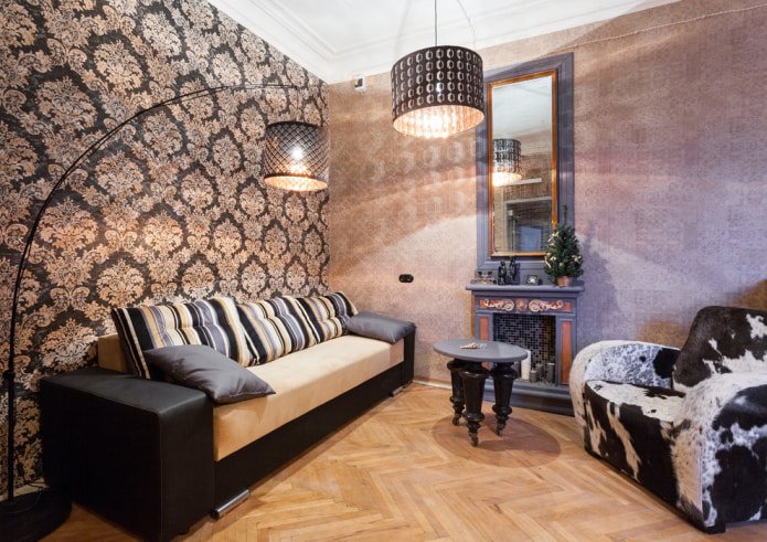 combinable wallpaper in the living room