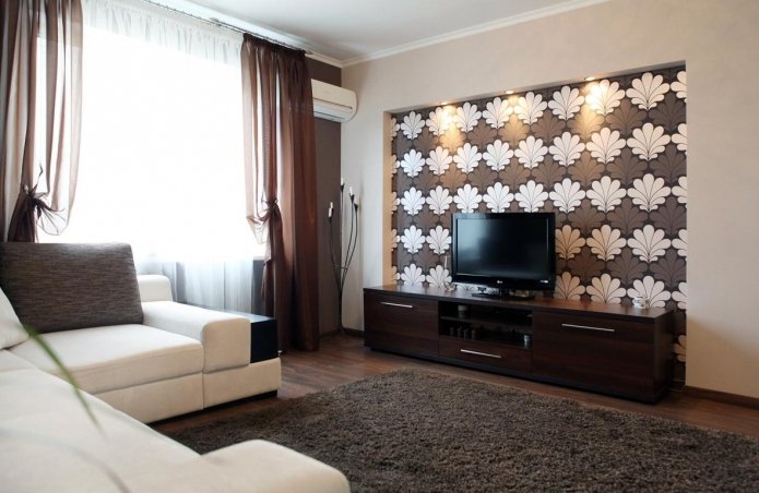 wallpaper with a pattern of flowers in combination with milky