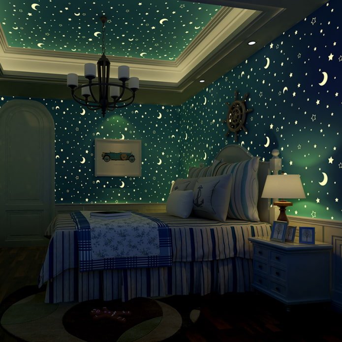 ceiling with luminous stars