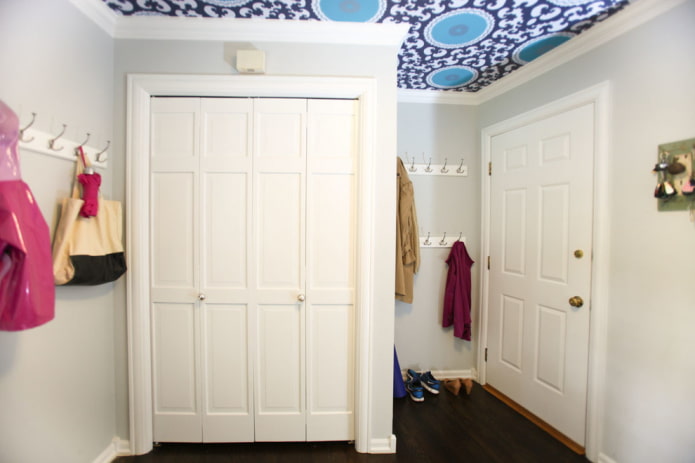 ceiling wallpaper in the hallway interior