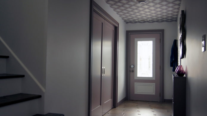ceiling wallpaper in the hallway interior