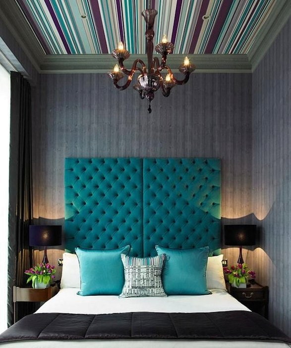 ceiling wallpaper in the bedroom