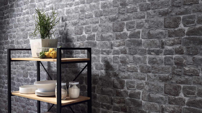 wallpaper under gray stone