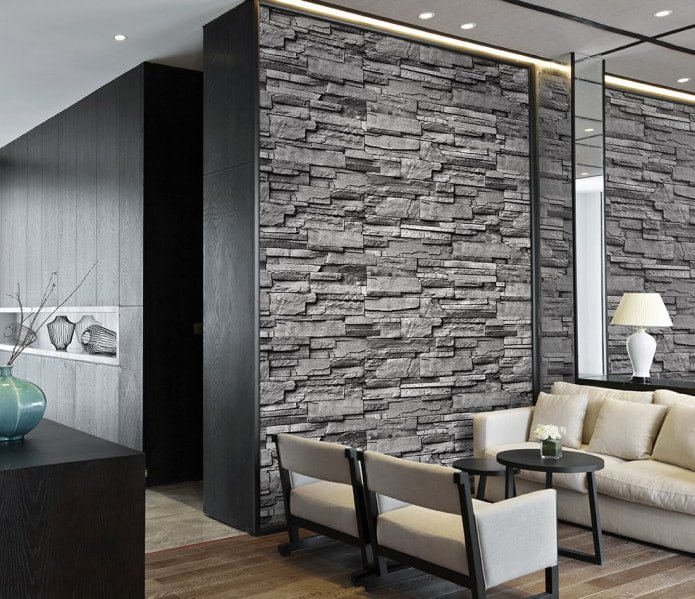 wallpaper under gray stone