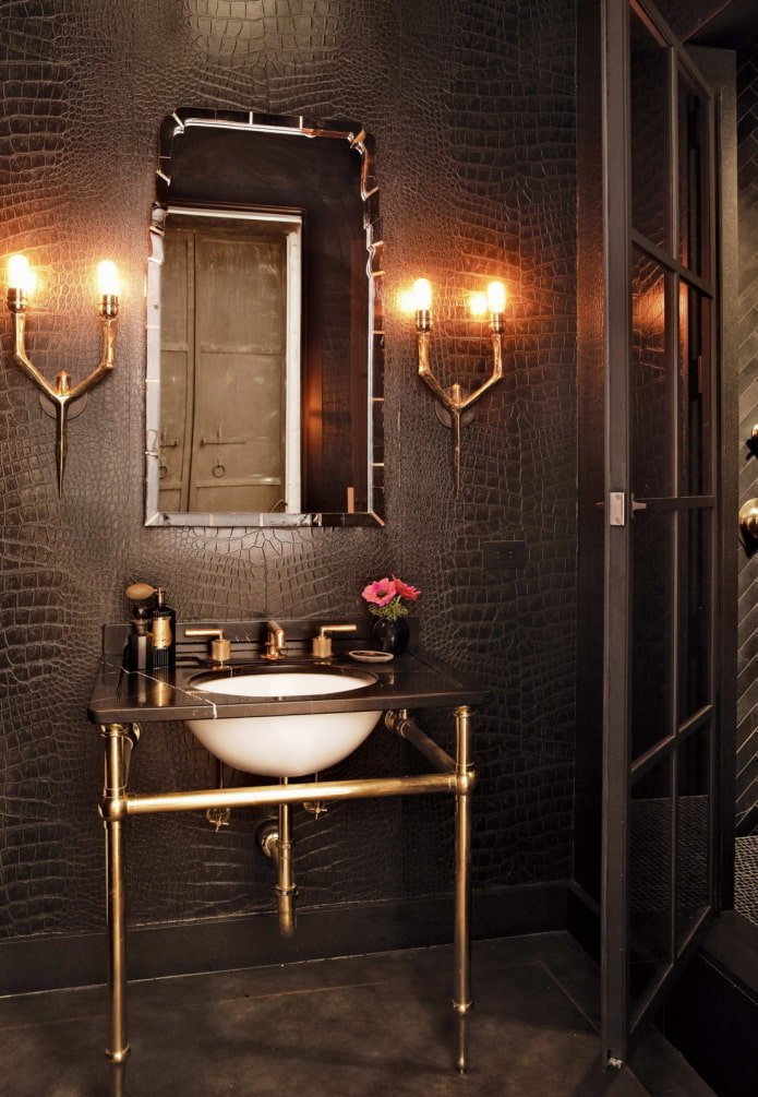 crocodile skin wallpaper in the interior
