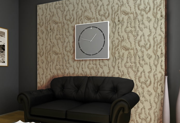 snake skin wallpaper in the interior