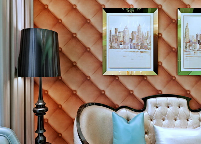 3D photo wallpaper imitating leather