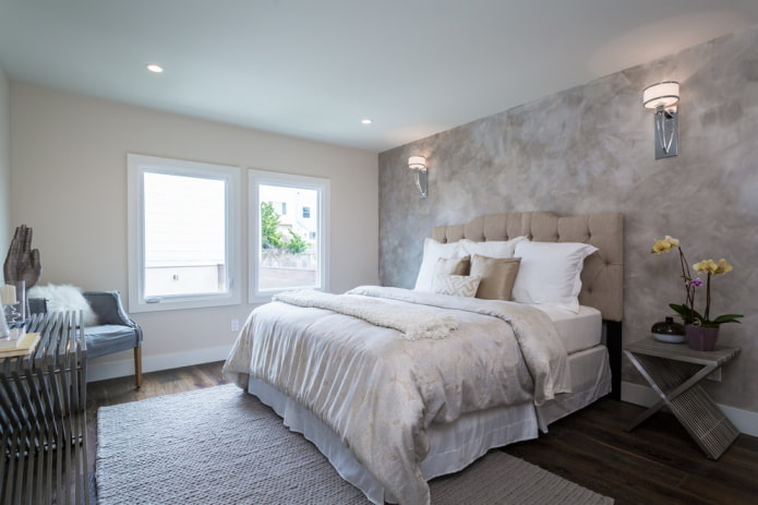 gray walls in the bedroom