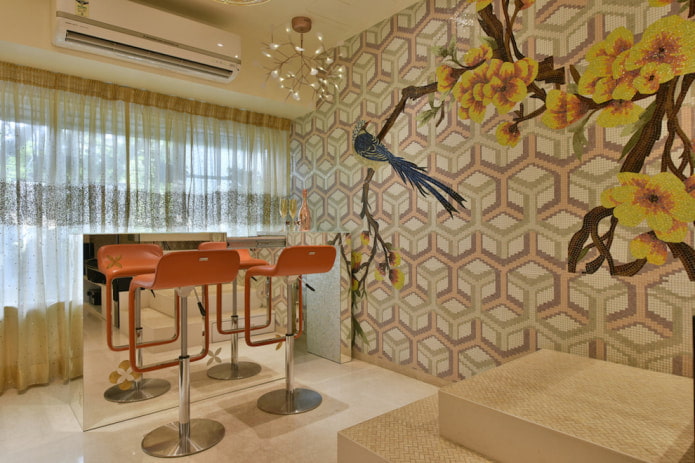 wallpaper with a bird in the kitchen