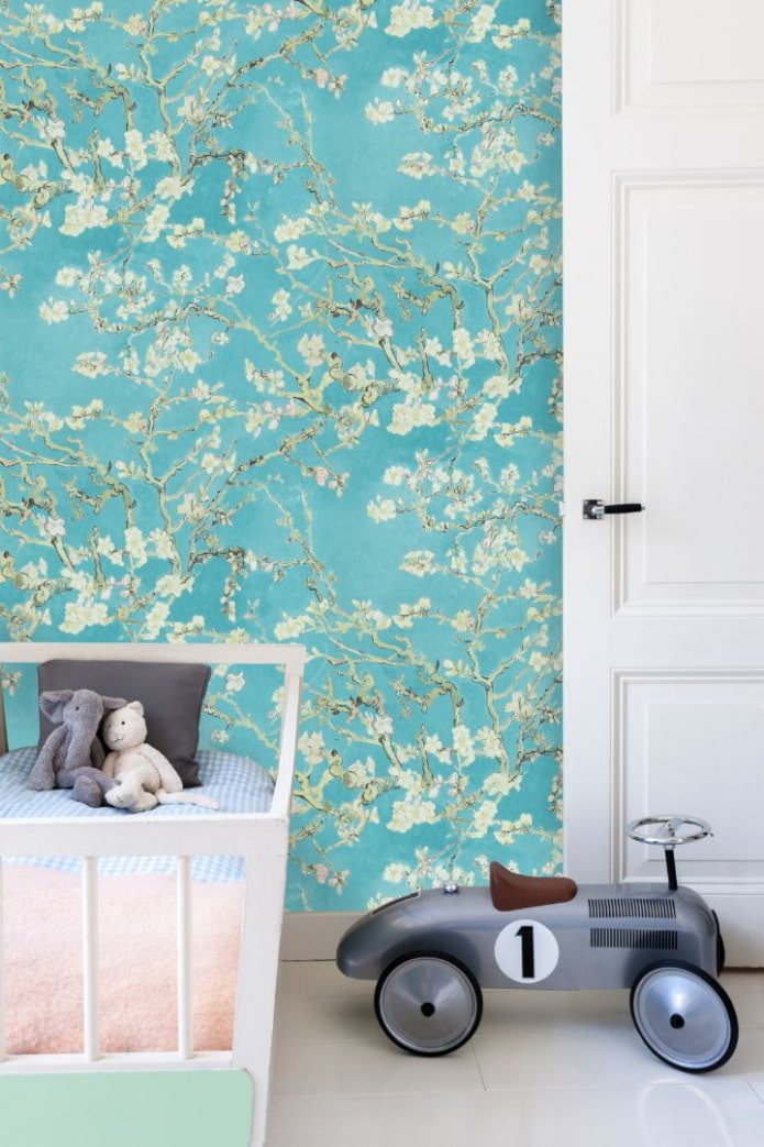 wallpaper with the image of cherry blossoms
