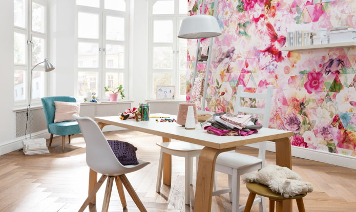 modern style floral wallpaper